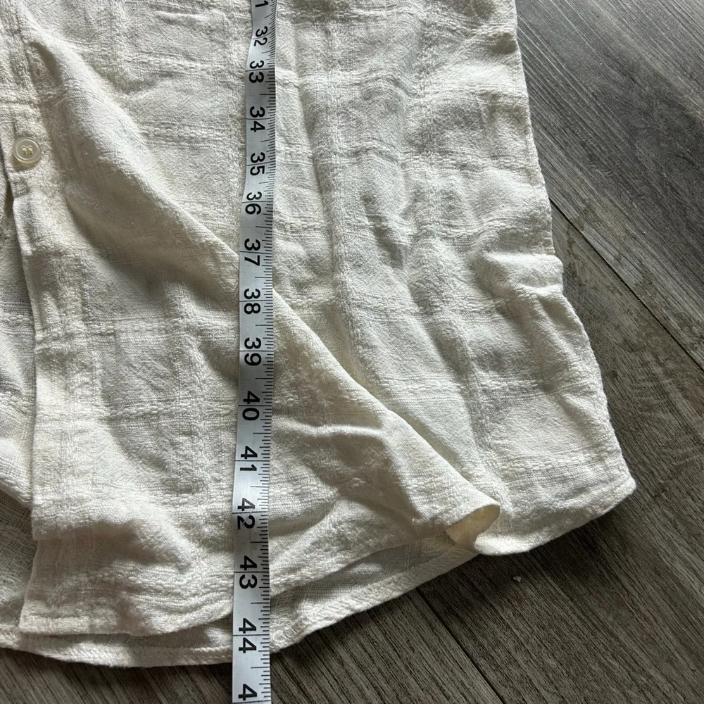 Evidnt L. A. Cream Linen Button Up Shirt‎ Dress - Picture 4 of 6